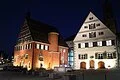 Market square and city hall in Bopfingen by night