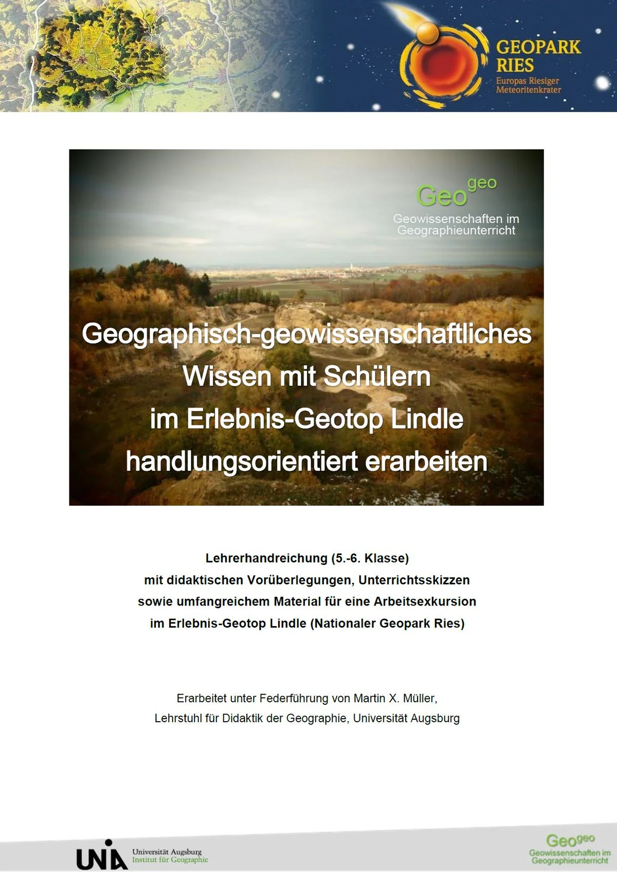 Das Cover der "Lehrerhandreichung" zeigt den Blick in einen ehemaligen Steinbruch.