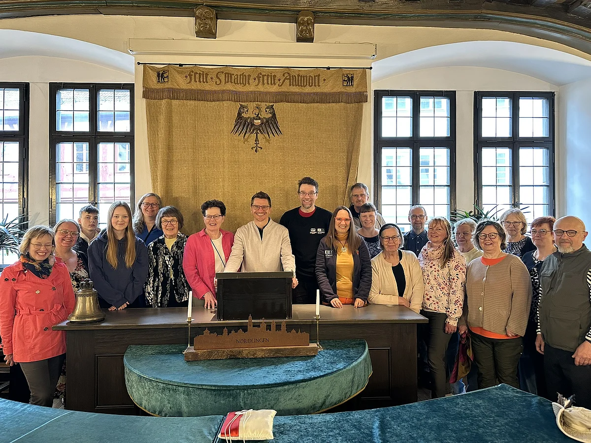 Erasmus+-Gruppe im Nördlinger Rathaus